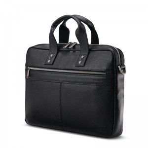 Geanta Pentru Laptop & Serviete Samsonite Clasici Piele Slim Brief Negrii | 150364-IKL