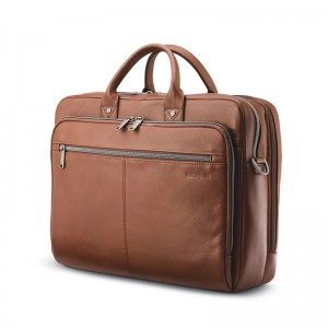 Geanta Pentru Laptop & Serviete Samsonite Clasici Piele Toploader Cognac | 321087-NPA