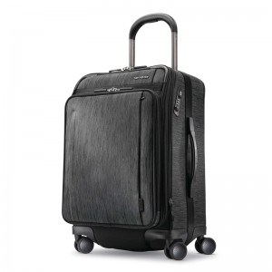Trolere Softside Samsonite SXK Carry-On Expandable Spinner Black/Silver | 026158-AGQ