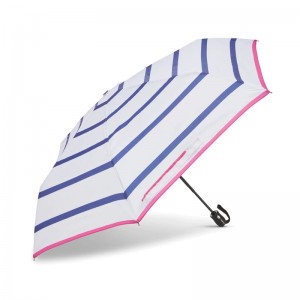 umbrele Samsonite Compact Auto Open/Close Umbrella White/Blue/Pink Stripes | 673458-ANJ
